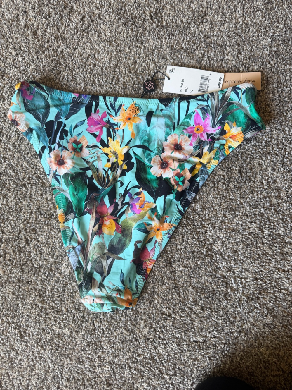 NWT Nanette Lepore Bikini Bottoms in Blooming Botanicals Floral size 10 - Picture 7 of 12